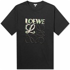 Loewe Men's Distorted Logo T-Shirt in Black/Multi