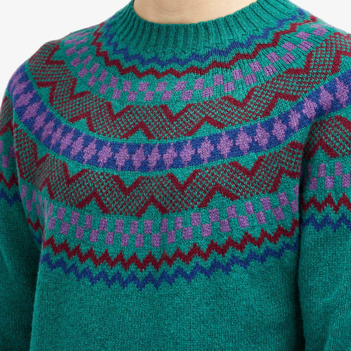 Country Of Origin Men's Soho Fairisle Knit Jumper in Forest