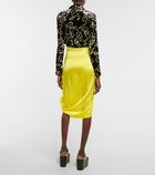 Dries Van Noten - Satin silk-blend midi skirt