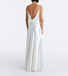 Là Fuori Embellished embroidered silk gown