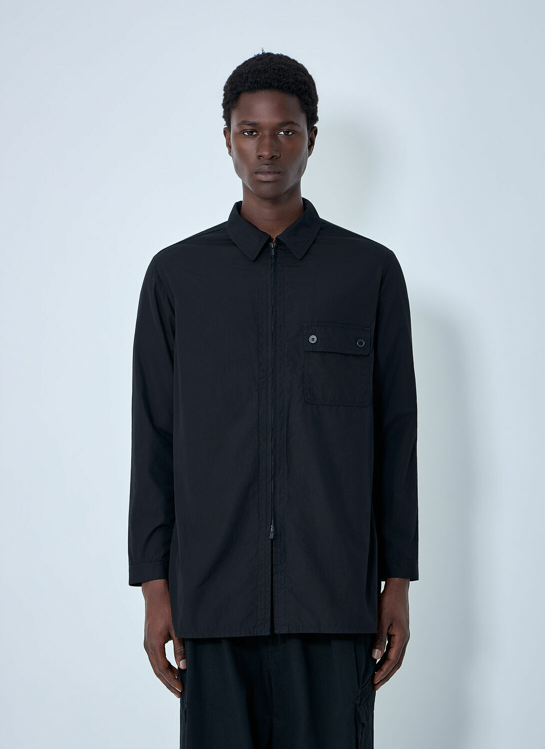 Yohji Yamamoto Chain Stitch Broad Zip Open Blouse