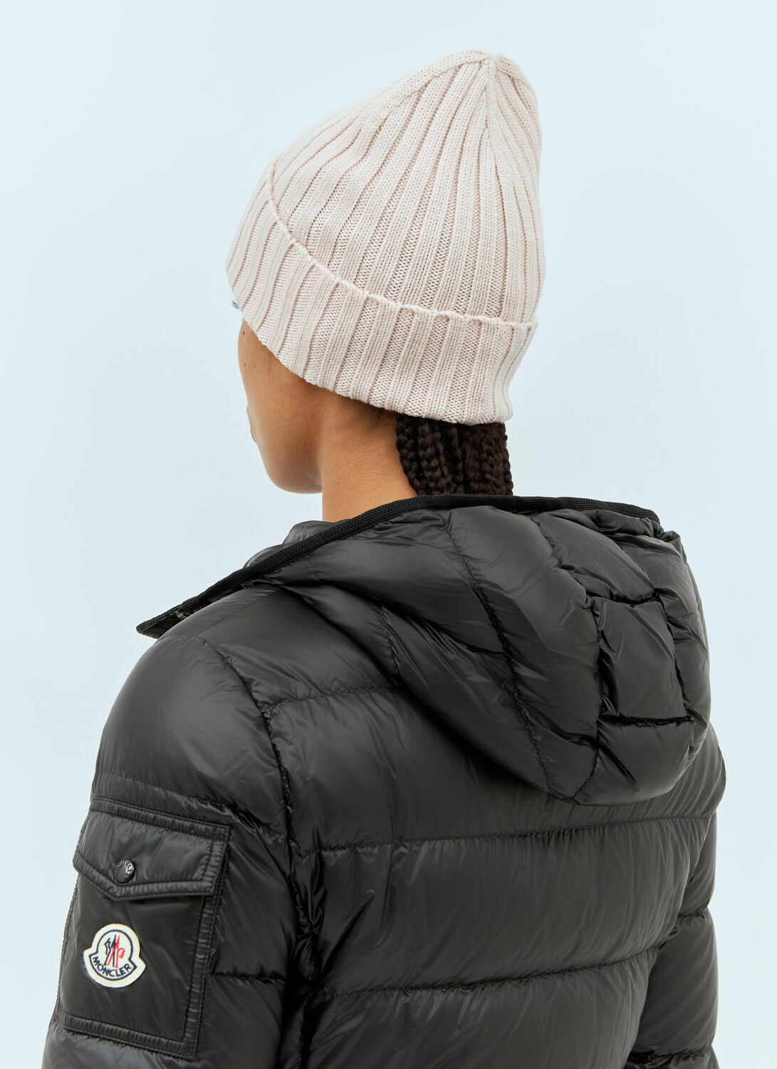 Moncler Logo Patch Beanie Hat