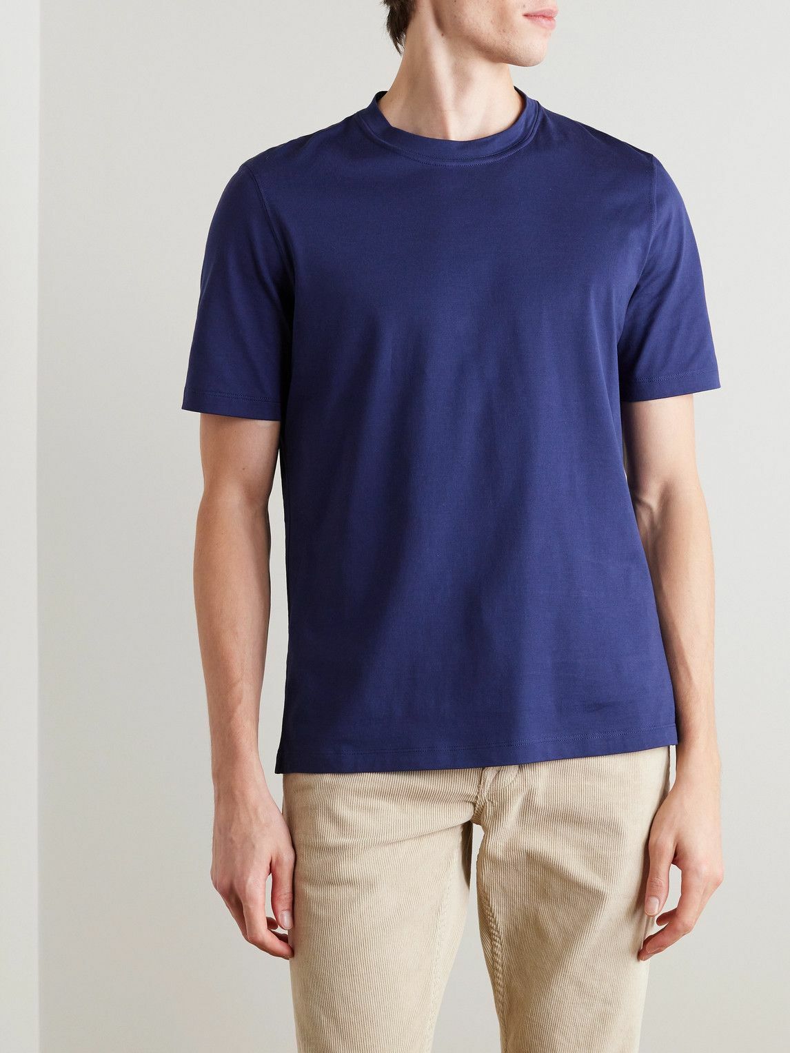 Brunello Cucinelli - Cotton-Jersey T-Shirt - Blue Brunello