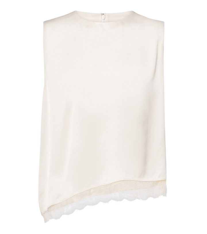 Photo: Vince Lace-trimmed satin top