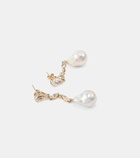 Mateo 14kt gold earrings with pearls and topaz