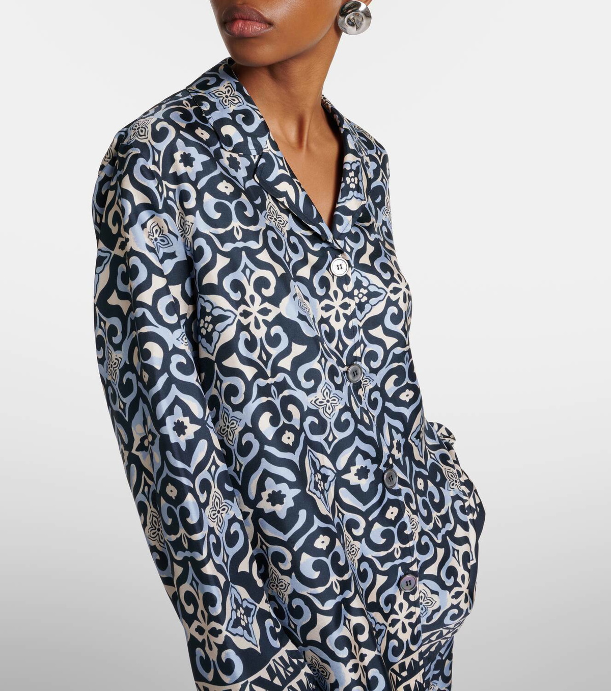 Tシャツ・カットソー S Max Mara TIMES - Reversible printed silk shirt Printed reversible silk shirt in yellow - S Max Mara | Mytheresa