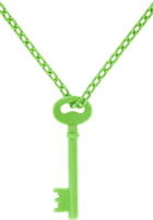 MM6 Maison Margiela Green Flocked Key Pendant Necklace