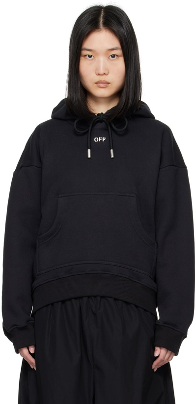 Photo: Off-White Black Off Stamp Round Hoodie