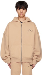 Rhude Beige Embroidered Hoodie