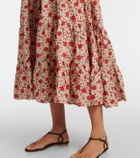 Rixo Kendall floral cotton voile midi dress