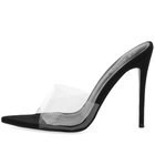 Femme LA Women's Gianni Patent Mule in Kid Suede Black