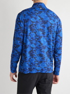 G/FORE - Luxe Staple Mid Camouflage-Print Tech-Jersey Half-Zip Golf Top - Blue