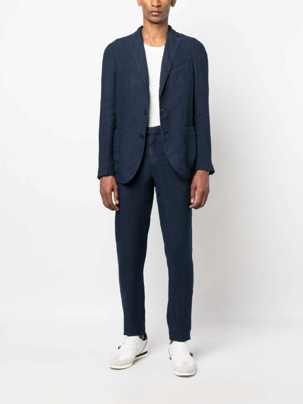 Boglioli single breasted linen suit - Blue