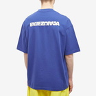 Balenciaga Men's Reverse Back Logo T-Shirt in Indigo/Dirty White