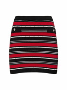 ALESSANDRA RICH Striped Wool Knit Mini Skirt