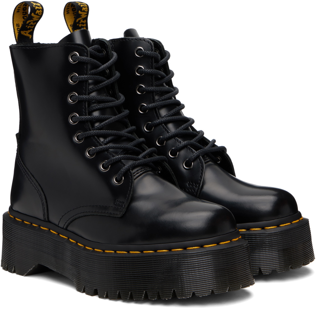 Dr. Martens Black Jadon Boot Smooth Leather Platform Boots
