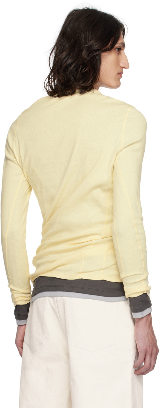Karmuel Young Yellow Gathered Long Sleeve T-Shirt
