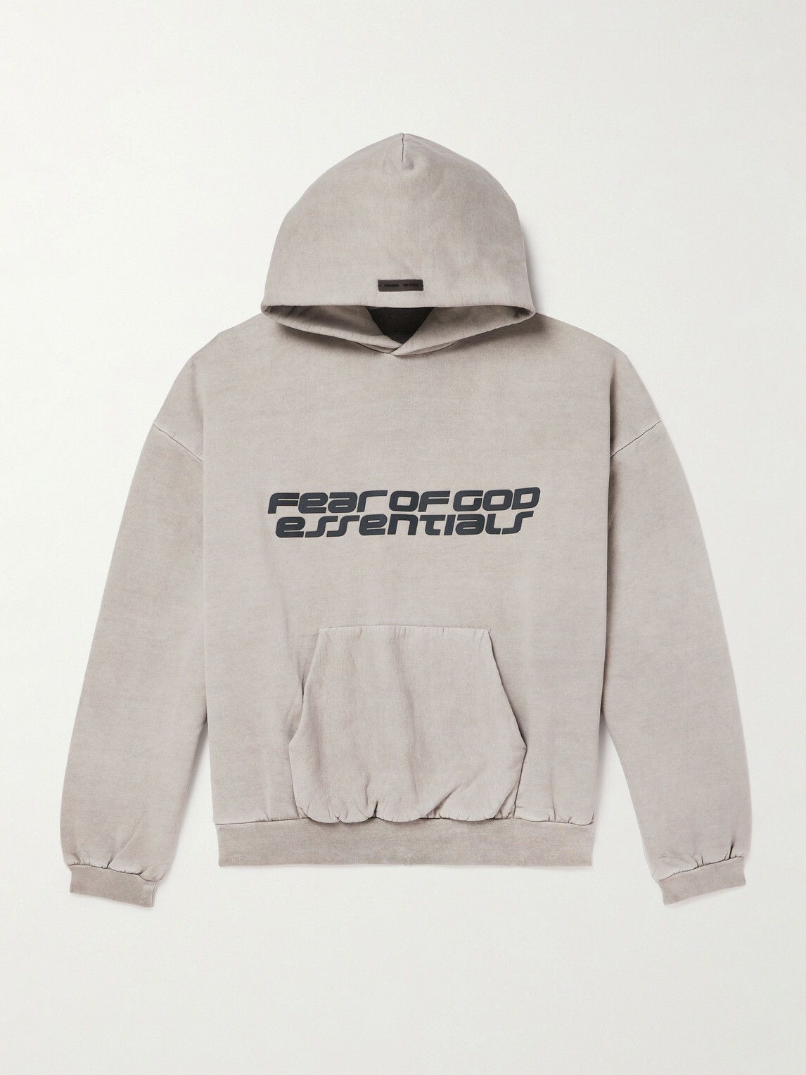 FEAR OF GOD ESSENTIALS - 90s Logo-Print Cotton-Jersey Hoodie - Gray