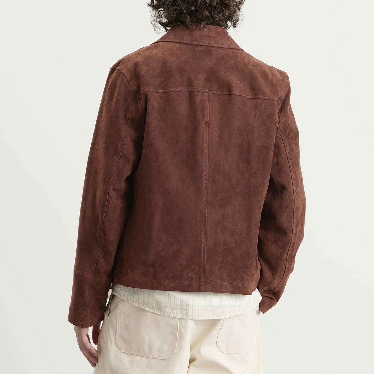 Drôle de Monsieur Men's D Mirror Zipped Leather Jacket in Brown