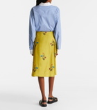 Marni Floral silk midi skirt