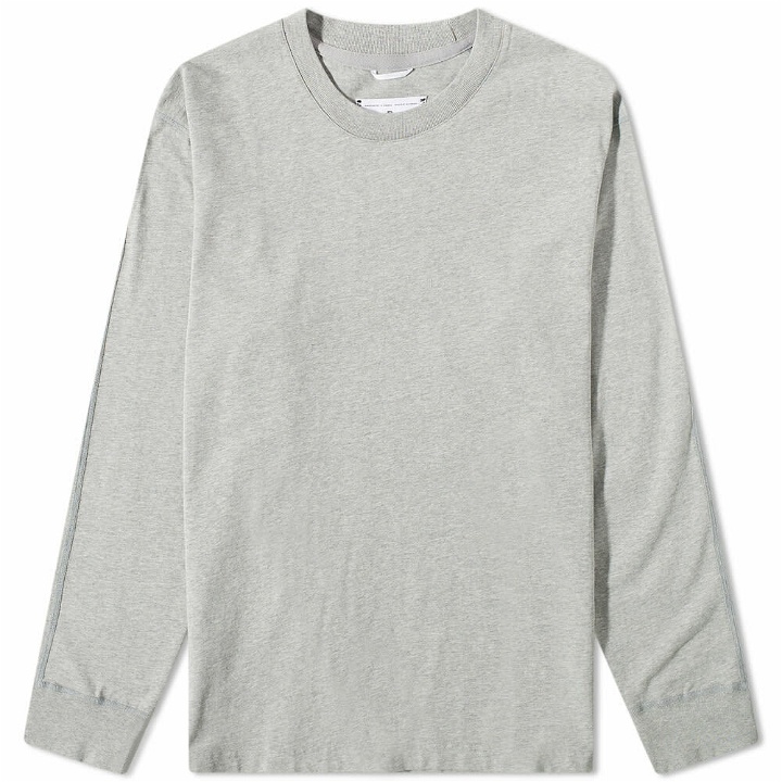 Photo: Reigning Champ Men's Long Sleeve Midweight Jersey T-Shirt in Heather Grey