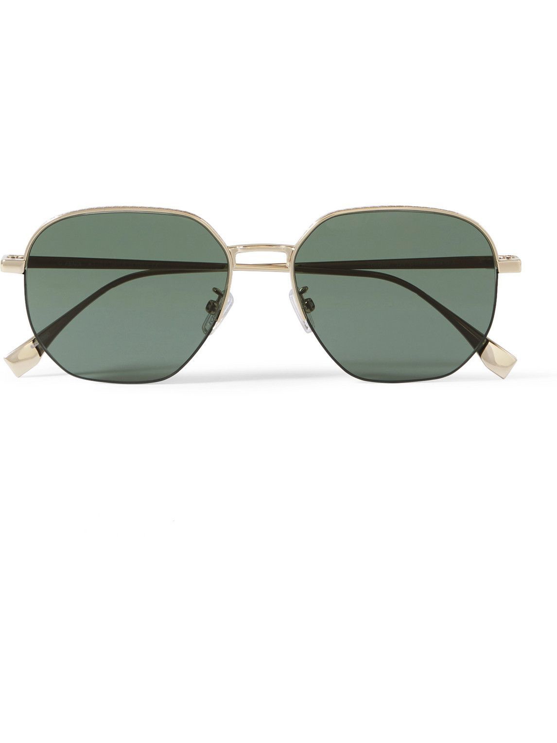 Fendi - Fendi O'Lock - Hexagonal Sunglasses - Gold Green