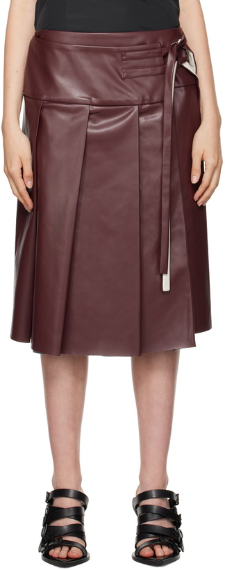 Photo: Renaissance Renaissance Burgundy Linda Faux-Leather Midi Skirt