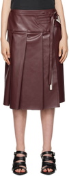 Renaissance Renaissance Burgundy Linda Faux-Leather Midi Skirt