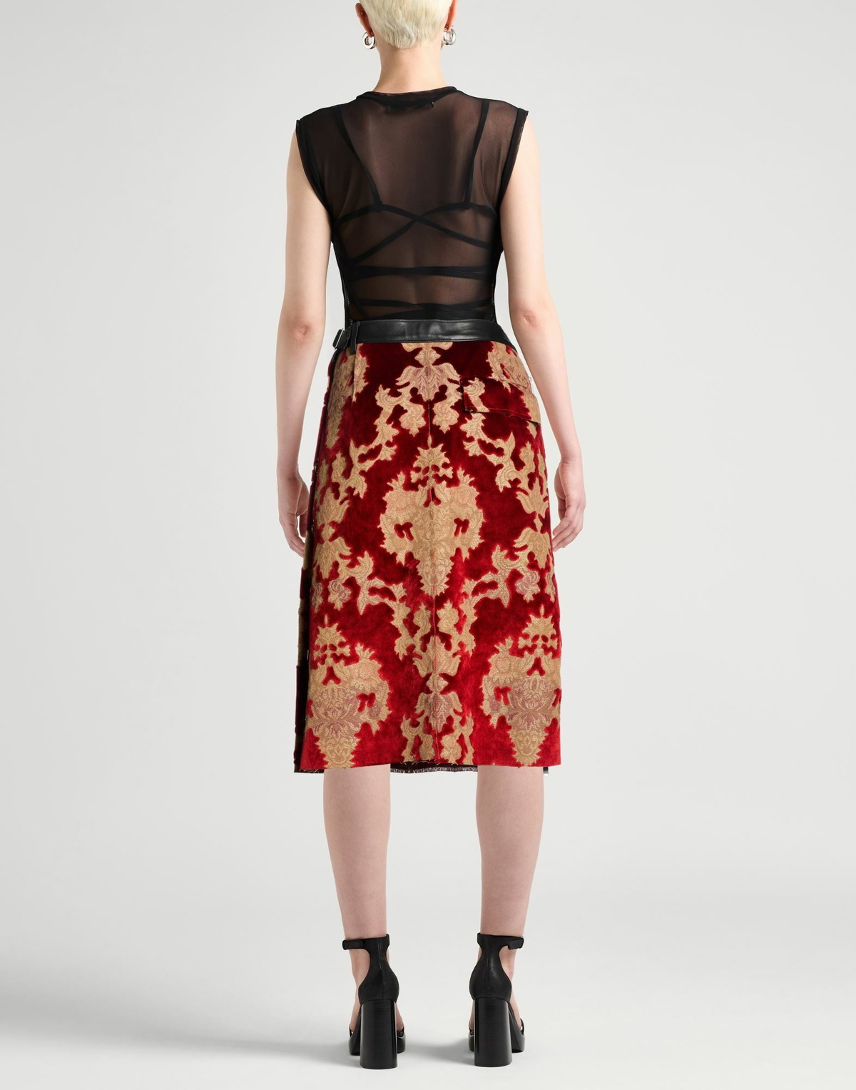 Undercover Womens Midi skirt in Burgundy