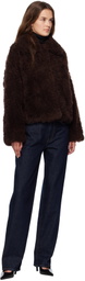 Yves Salomon Brown Long Hair Jacket