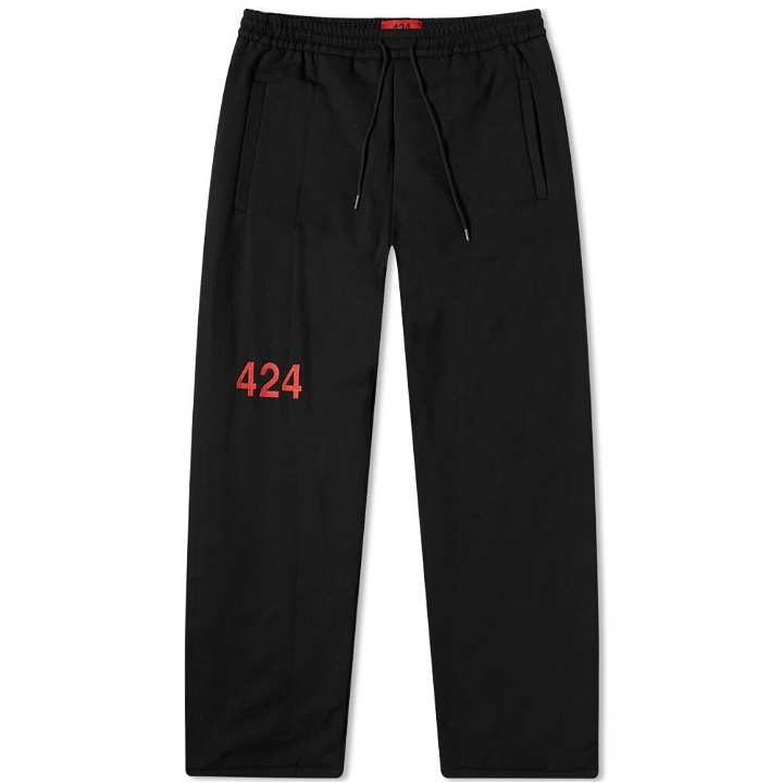 Photo: 424 Men's Logo Open Sweat Pant in Black