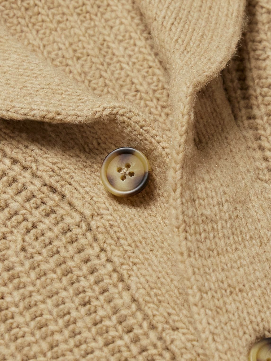 Hartford - Shawl-Collar Ribbed Wool Cardigan - Brown