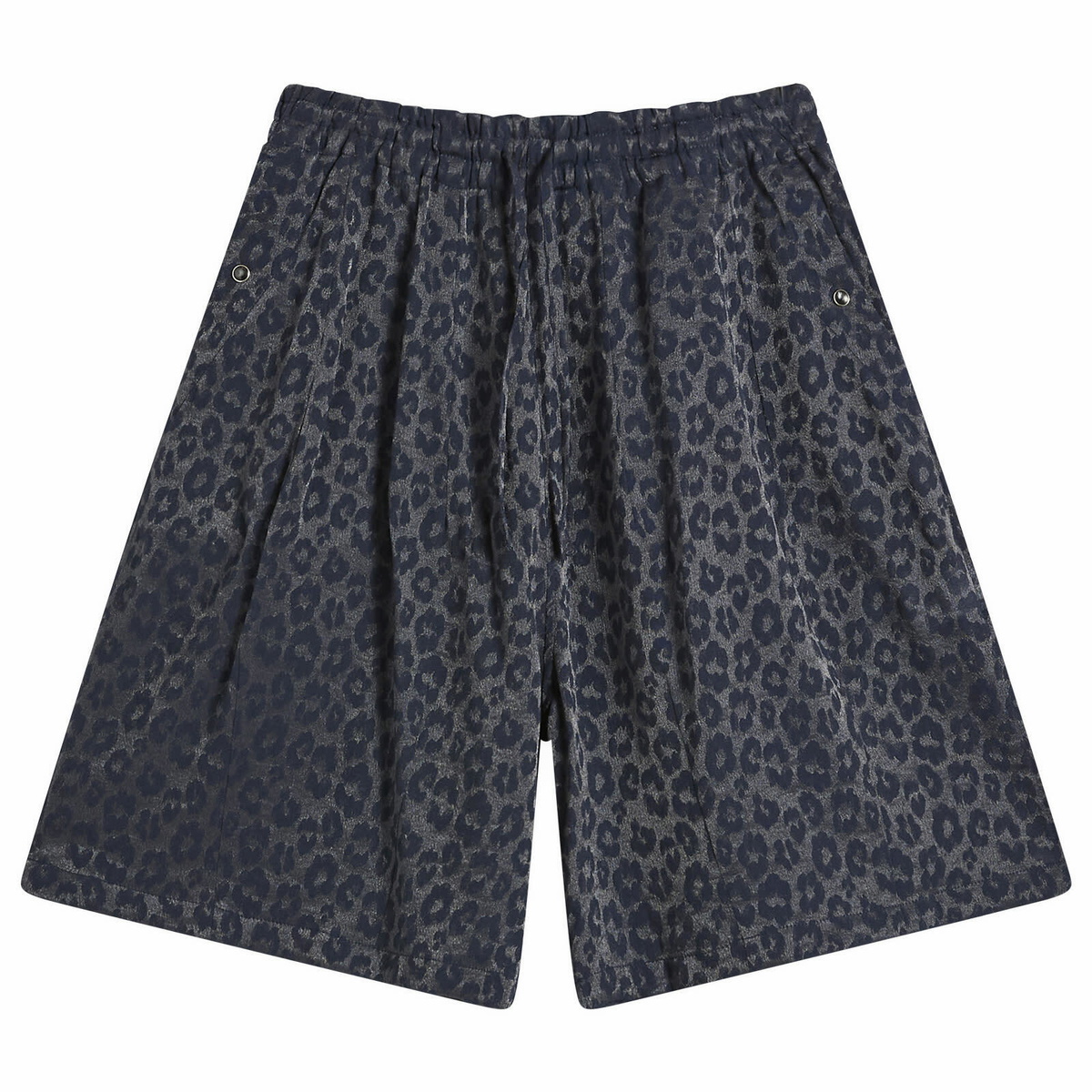 Needles Women's Leopard Print Shorts in Navy