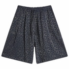 Needles Women's Leopard Print Shorts in Navy