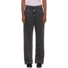 rag & bone Black Phoebe Wide-Leg Drawstring Jeans