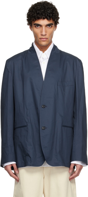 Photo: Hed Mayner Navy Cotton Blazer