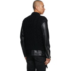 Undercover Black Sacai Edition Down Leather Sleeve Jacket