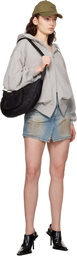 Juun.J Blue Tilted Denim Miniskirt