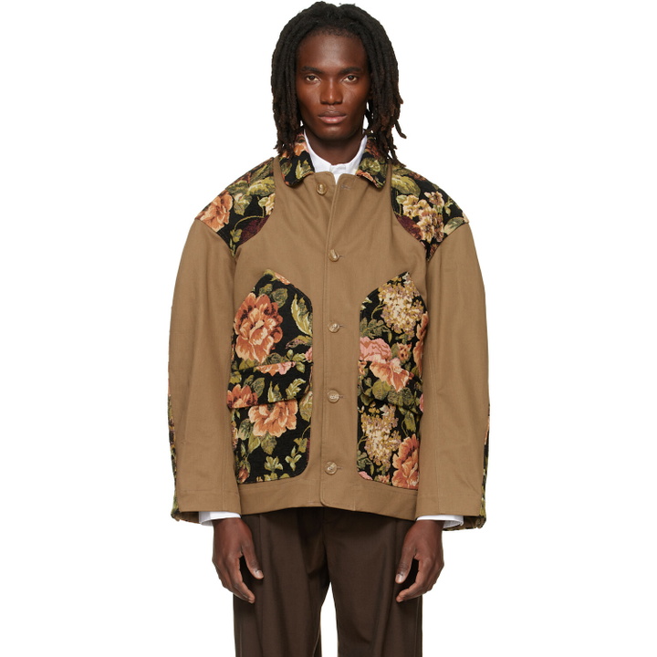 Photo: Simone Rocha Khaki Patchwork Workwear Field Jacket