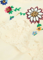 Rixo Amari Embroidered Linen-blend Midi Dress Cream