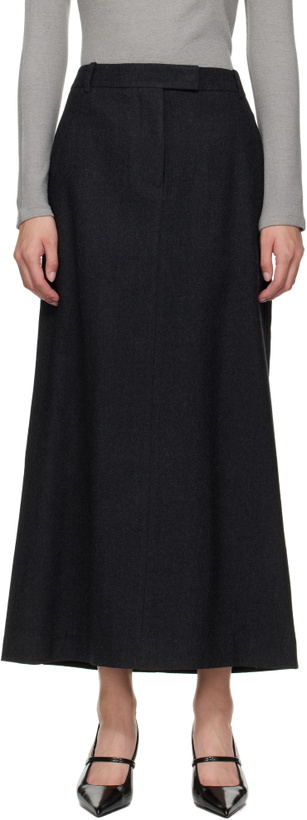 Photo: LE17SEPTEMBRE Gray Wool Tailored Maxi Skirt