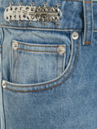 RABANNE Denim Embellished High Rise Jeans