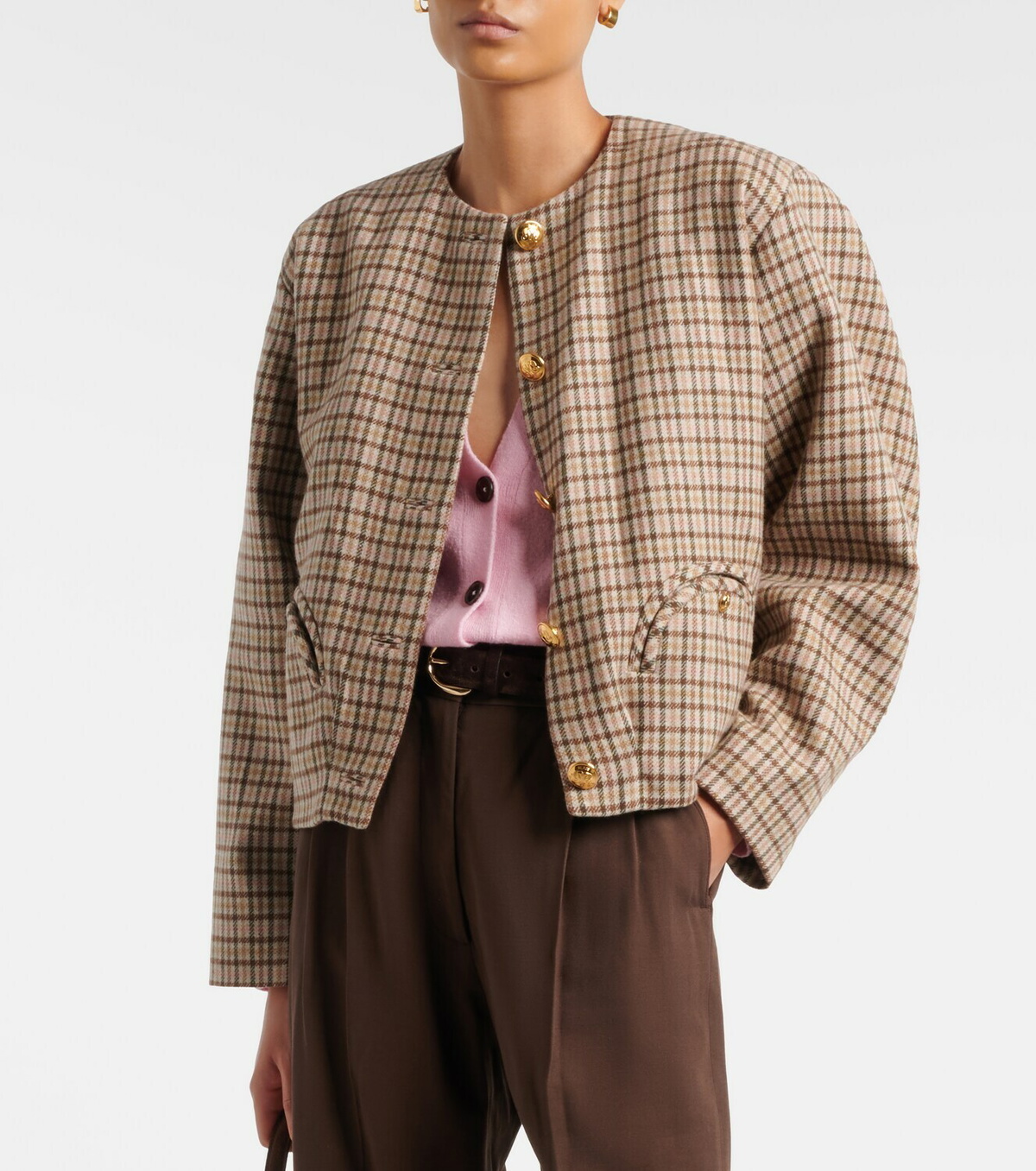 Blazé Milano Altai checked wool and cashmere jacket