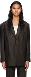System Brown Wool Single Set-Up Blazer