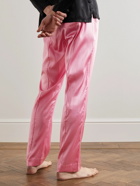 TOM FORD - Straight-Leg Velvet-Trimmed Silk-Blend Pyjama Trousers - Pink