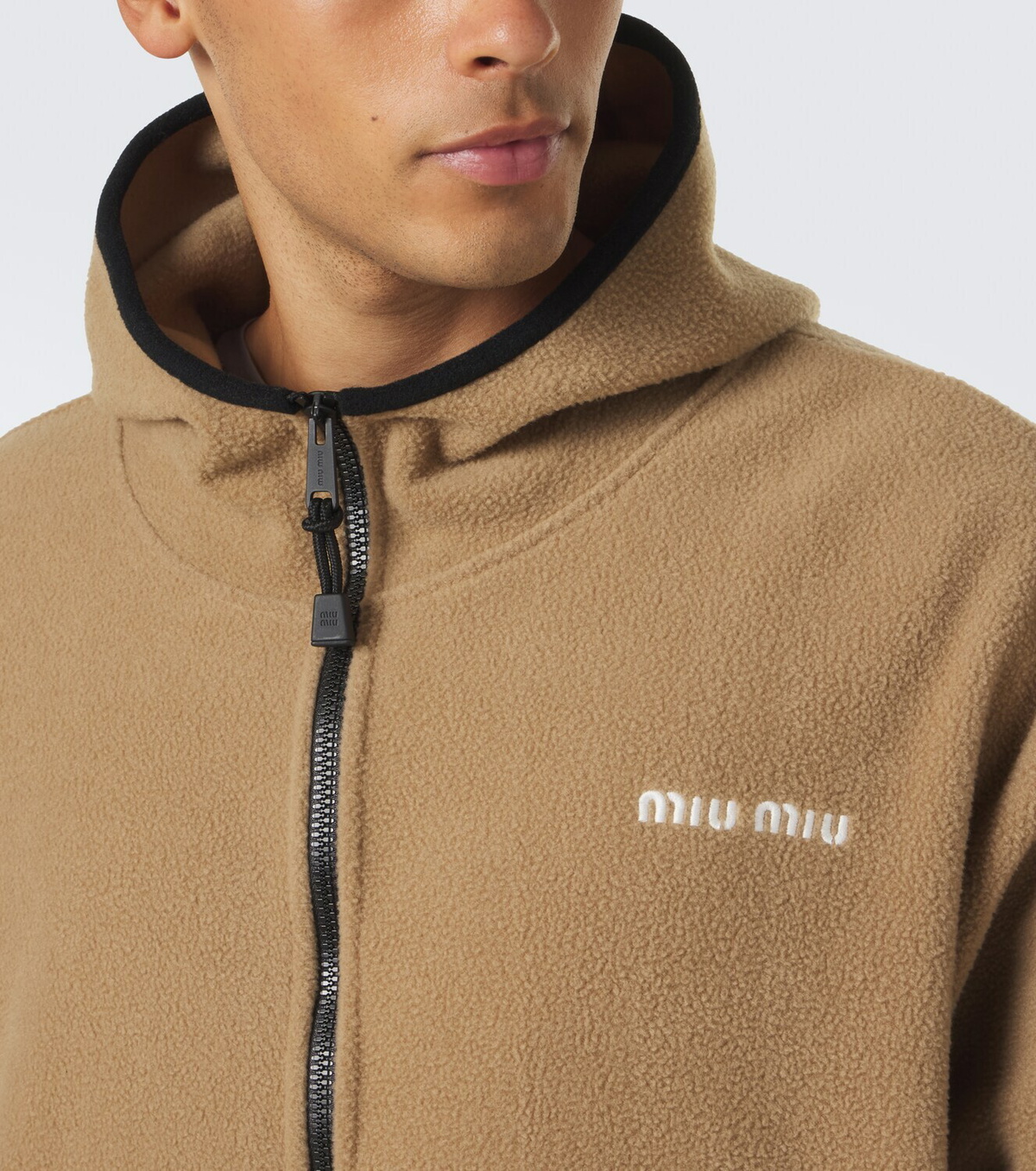 Miu Miu Hooded fleece jacket