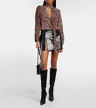 Rixo Moss leopard-print silk blouse