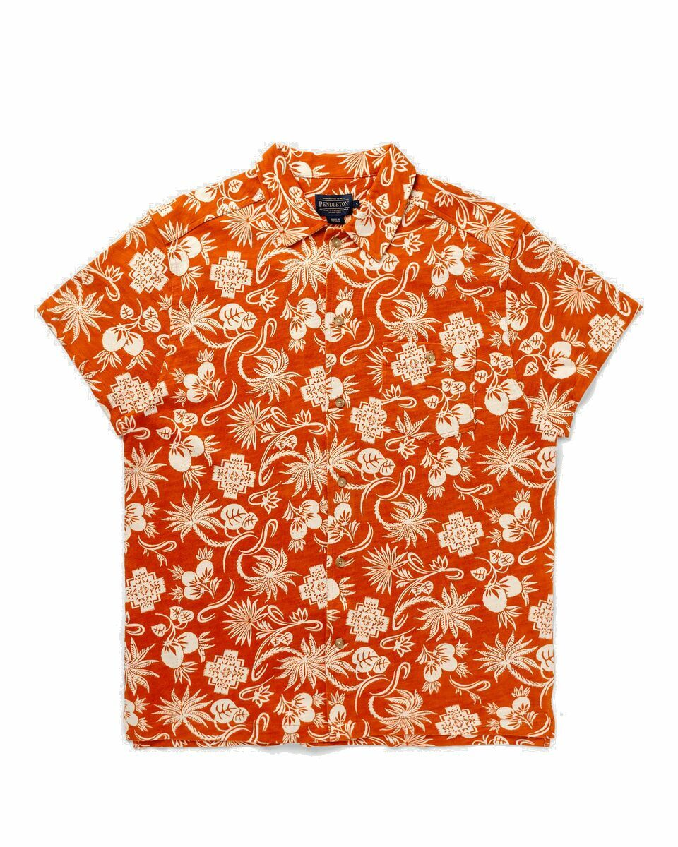 Photo: Pendleton Wayside Knit Shirt   Ss Orange - Mens - Shortsleeves