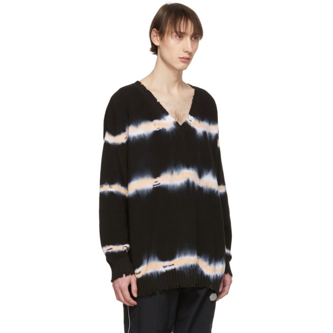 Tie dye v neck sweater hot sale