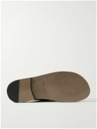 Manolo Blahnik - Otawi Leather-Trimmed Denim Sandals - Blue